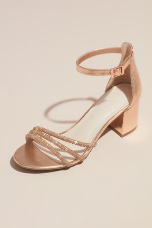 davids bridal rose gold heels